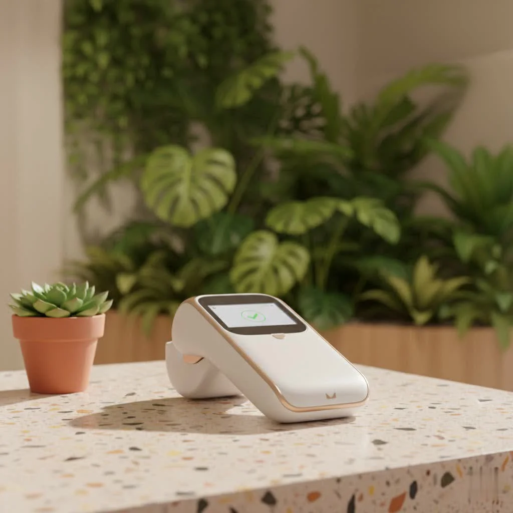 Close-up of a smart card reader with a smart card inserted