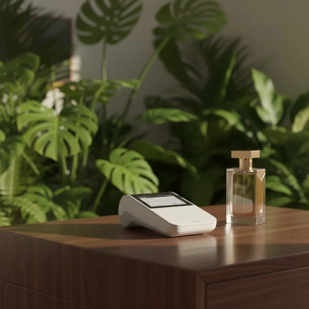 Square magstripe card reader connected to a smartphone