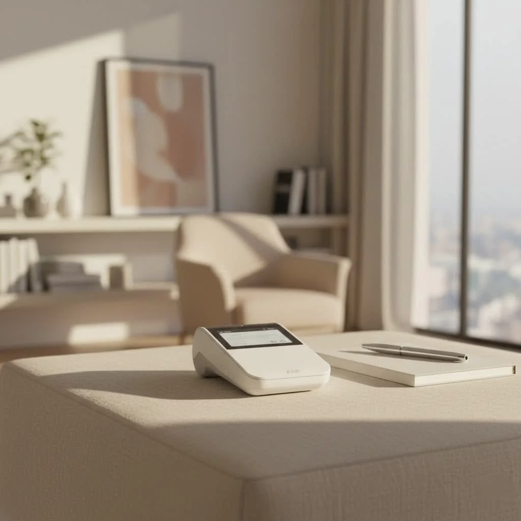 Small business owner using a credit card reader to process a customer's payment