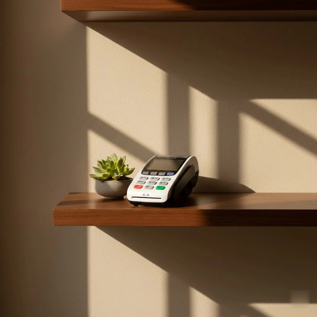 Clover card reader processing a payment