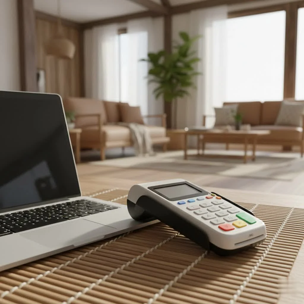 USB card reader connected to a laptop