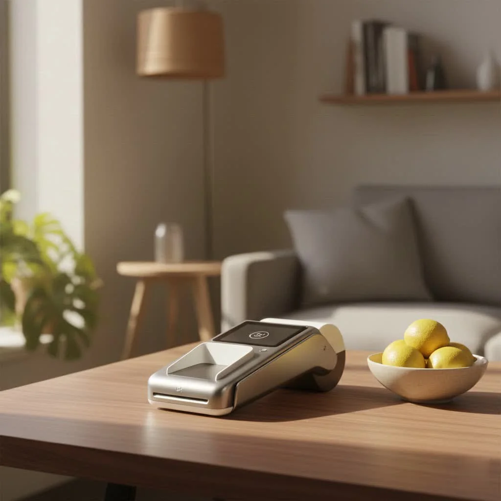 Ingenico card reader processing a secure payment